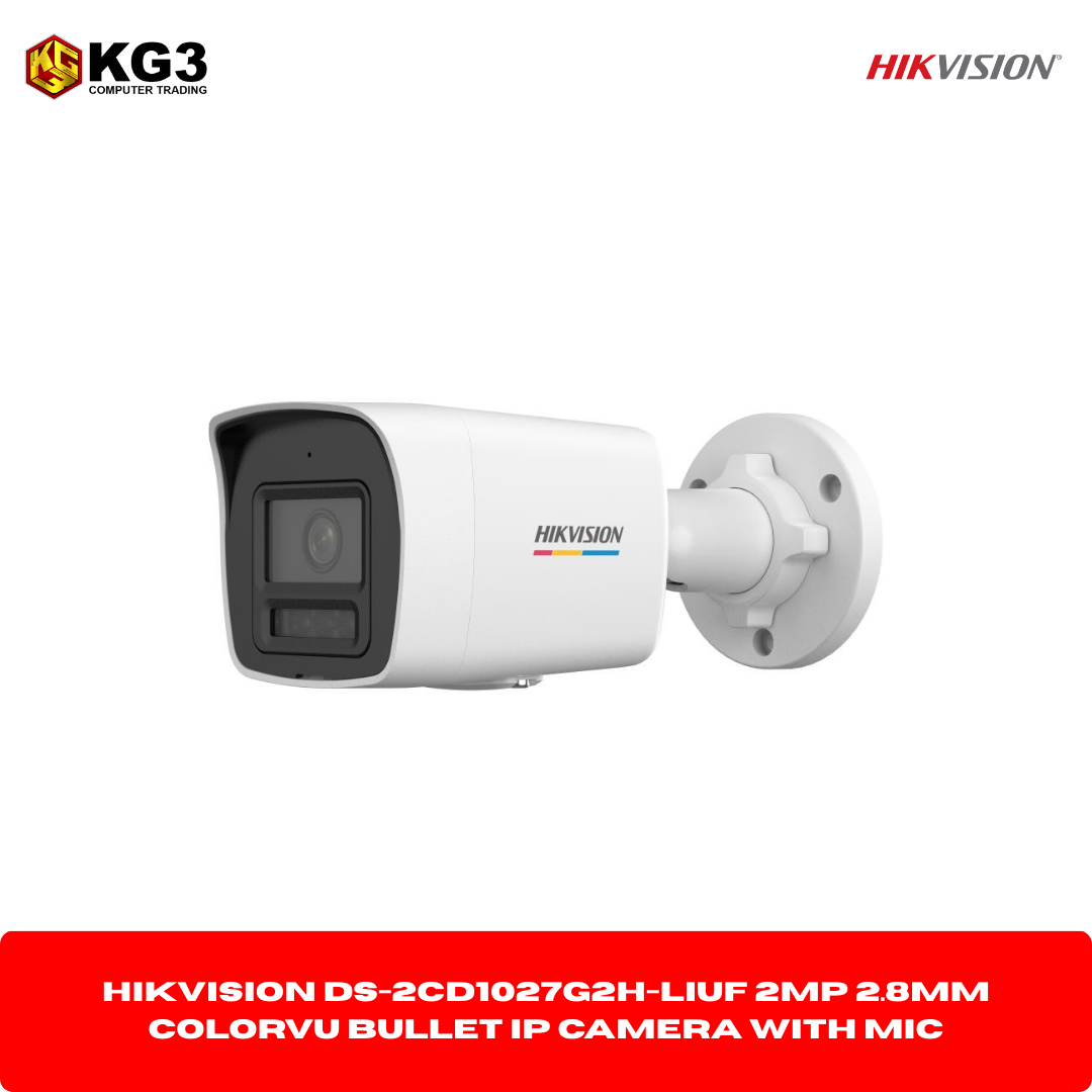 Hikvision DS-2CD1027G2H-LIUF 2MP 2.8mm ColorVu Bullet IP Camera with MIC