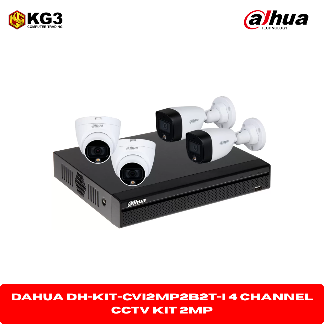 Dahua DH-KIT-CVI2MP2B2T-I 4 Channel CCTV Kit 2MP