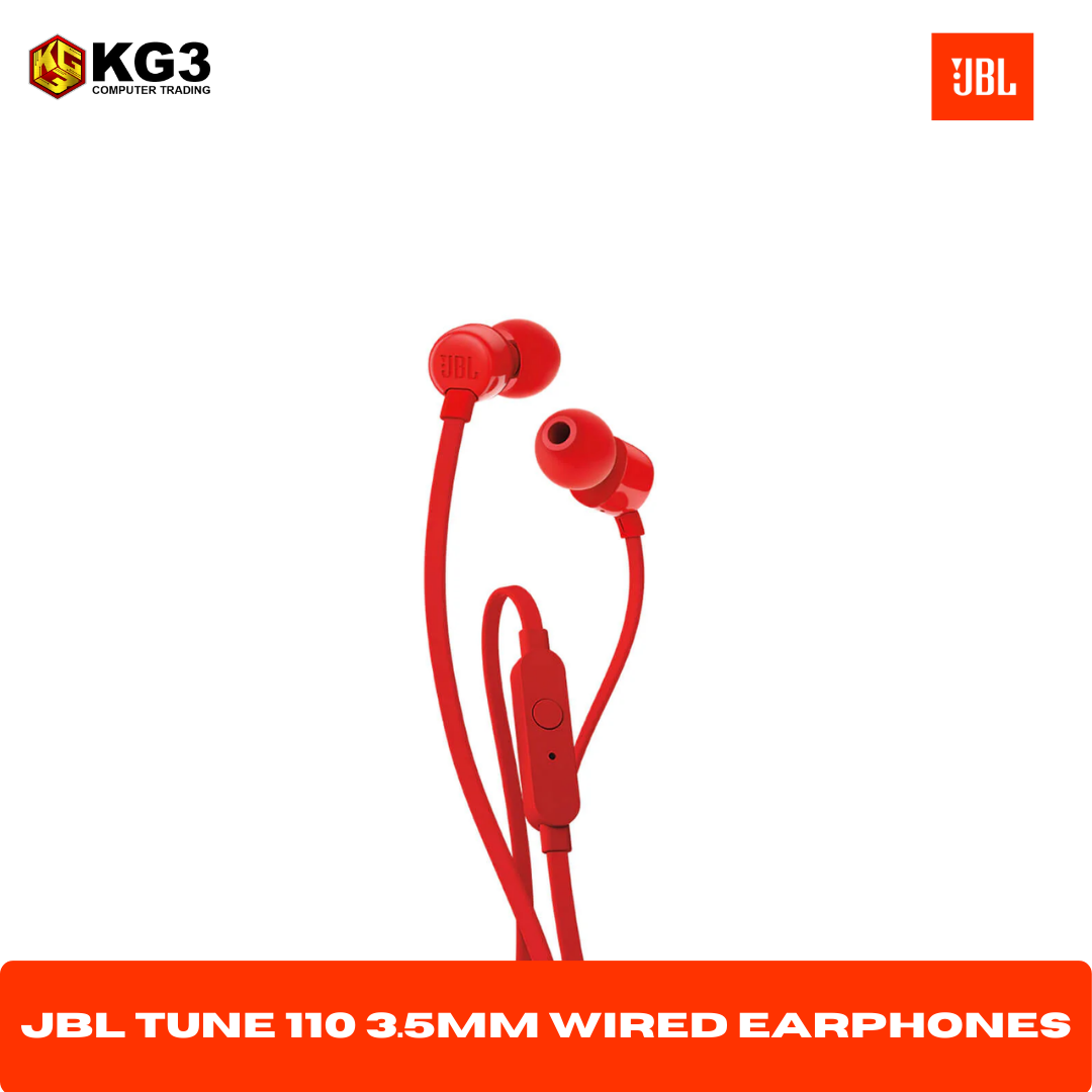 JBL TUNE 110 3.5mm Wired Earphones Stereo Deep Bass Earbuds Headset Sports Earphone with Mic