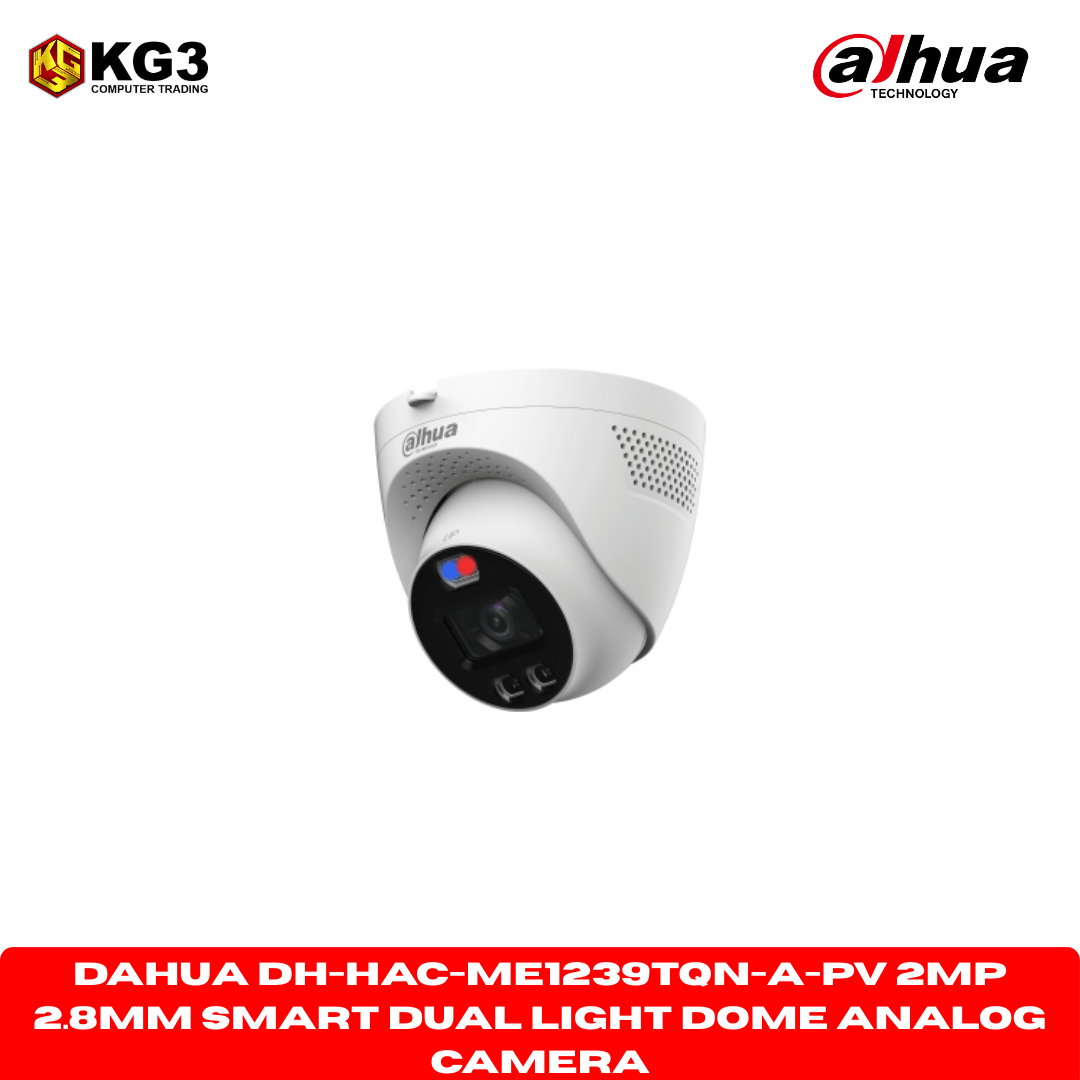 Dahua DH-HAC-ME1239TQN-A-PV 2MP 2.8mm Smart Dual Light Dome Analog Camera